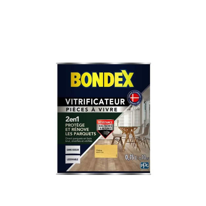 BONDEX Vitrificateur Satin pour Proteger et Rénover les Parquets et Escaliers - Chene