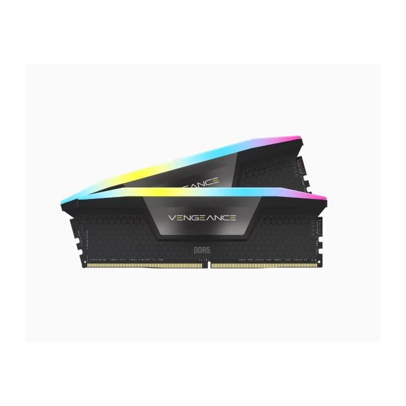 Mémoire RAM - CORSAIR - Vengeance RGB DDR5 - 32GB 2x16GB DIMM - 6000 MHz - 1,35V - Gris (CMH32GX5M2D6000Z36K)