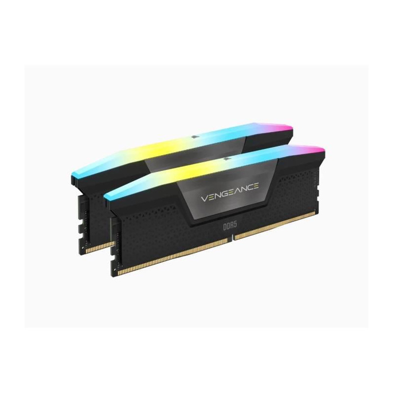 Mémoire RAM - CORSAIR - Vengeance RGB DDR5 - 32GB 2x16GB DIMM - 6000 MHz - 1,35V - Gris (CMH32GX5M2D6000Z36K)