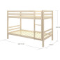 Lits superposés séparables enfant - 2x90x190 cm - Pin massif naturel - Sommier inclus - ANDO