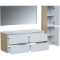 Ensemble SKARA set de salle de bain 120, vanity+vasque+miroir & Colonne