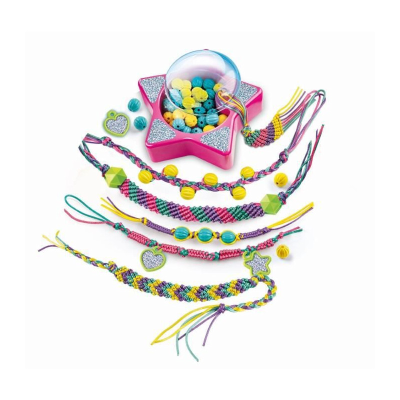 Clementoni Crazy Chic - Coffret création de bracelets de l'amitié - Perles et fils - Des 7ans