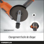 Meuleuse d'angle sans fil 20V Ø115mm + démarrage progressif - DUAL POWER POWDP35100 - Livrée sans batterie ni chargeur