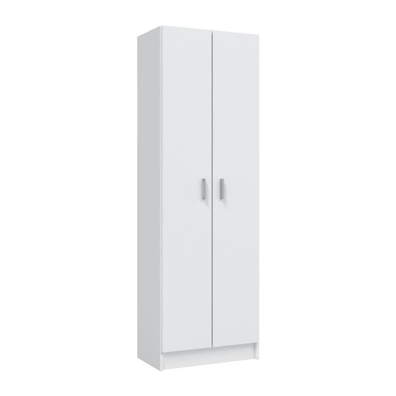 Armoire rangement chaussure - meuble d'entrée - 2 portes avec étageres- L 59 x P37 x H 180 cm - Multiusos