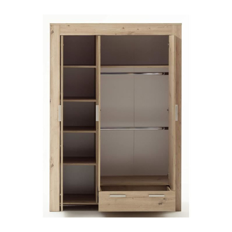 Chambre bébé Trio : Lit 70 x 140 cm + Commode a langer + Armoire AHOI - Chene - TREND TEAM