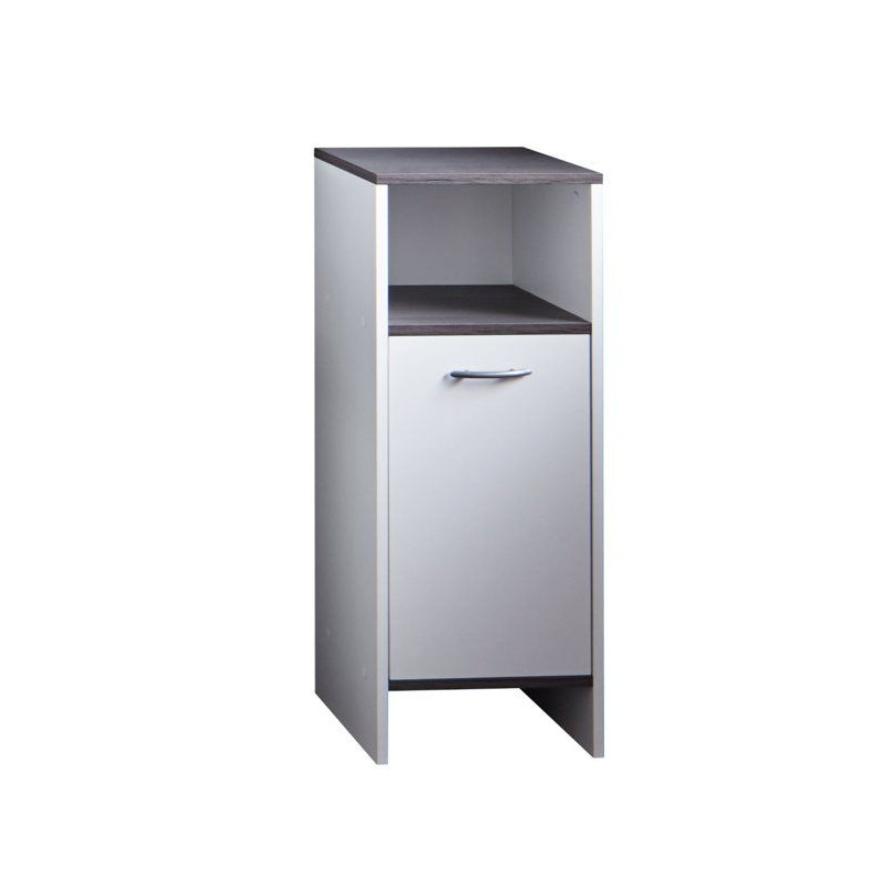 trendteam smart living Armoire de toilette avec beaucoup d'espace d'rangement, Blanc/Argent fumée, 32 x 82 x 99 cm