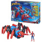 Marvel Spider-Man Véhicule Araignée de combat, jouets de super-héros pour enfants, lance de l'eau et des projectiles, des 4 