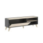 Ensemble salon NESS : Meuble TV + Table basse relevable - Mélaminé - Décor chene et anthracite