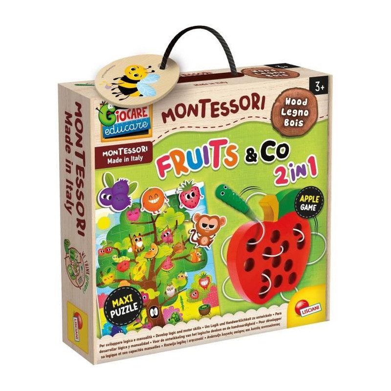 Fruit & Co 2 en 1 - jeu d'apprentissage en bois - basé sur la méthode Montessori - LISCIANI