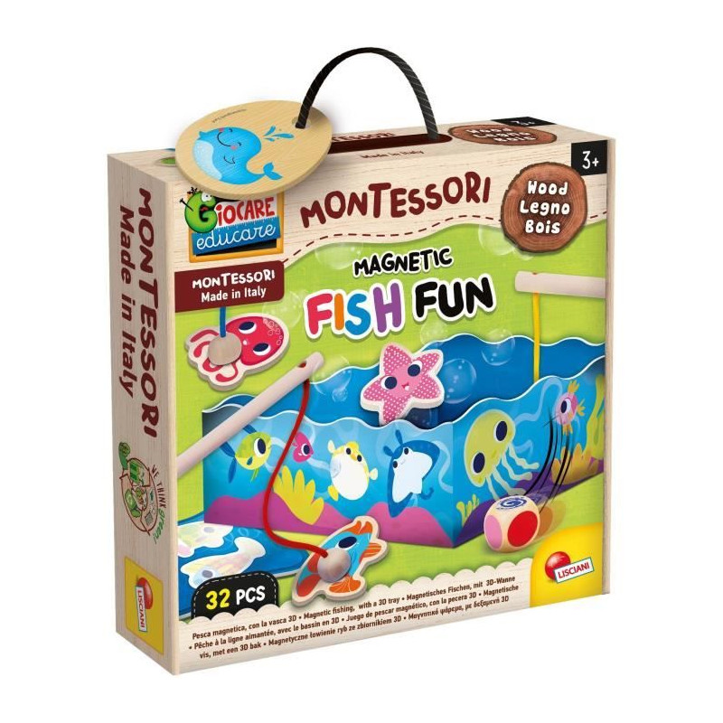 Magnetic Fish Fun - jeu d'apprentissage en bois - basé sur la méthode Montessori - LISCIANI