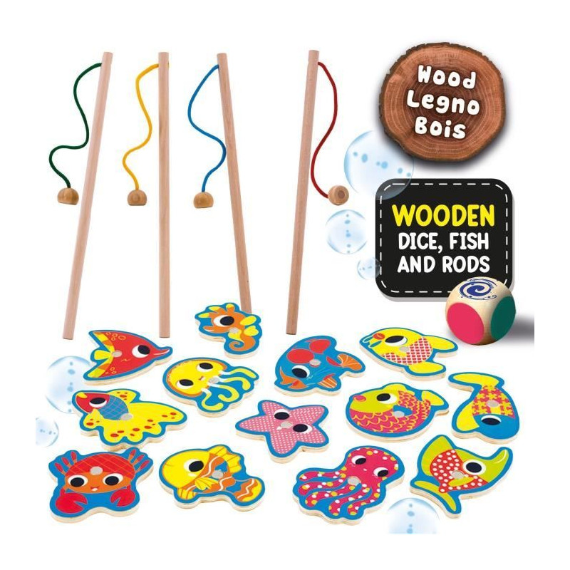 Magnetic Fish Fun - jeu d'apprentissage en bois - basé sur la méthode Montessori - LISCIANI