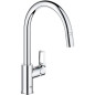 Robinet de cuisine - Mitigeur monocommande évier - Chromé - Bec haut en C - Mousseur extractible - GROHE StartLoop - 30556000