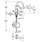 Robinet de cuisine - Mitigeur monocommande évier - Chromé - Bec haut en C - Mousseur extractible - GROHE StartLoop - 30556000