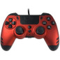 Manette filaire Steelplay Slimpack pour PS4 PS3 PC Rouge et noir