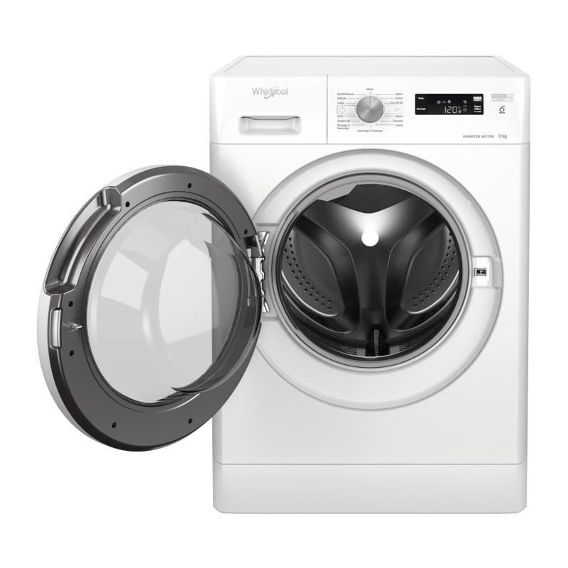 Lave-linge hublot WHIRLPOOL FFSPL9258WFR Freshcare - 9 kg - Induction - L60cm - 1200 trs/min - Blanc