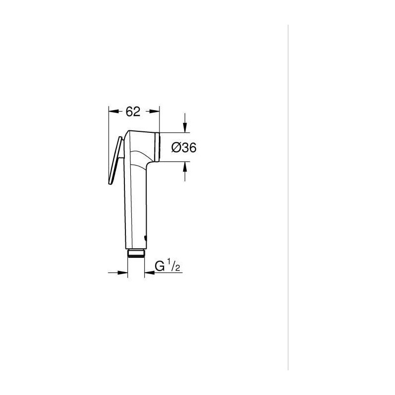 Pommeau de douche - GROHE Vitalio - 26351000 - 1 jet - Chromé - Douchette avec gachette - Technologie anti-brulûre - Economie