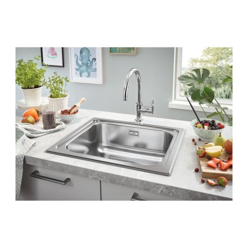 Evier de cuisine - Acier inoxydable - A encastrer par le dessus - GROHE K200 - 31719SD0