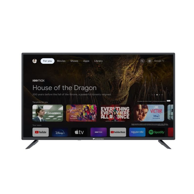 CONTINENTAL EDISON - CELED40SGFHD23B6 - TV LED - Full HD - 40 (102 cm) - Smart Google TV - Wifi Bluetooth - 3xHDMI - 2xUSB