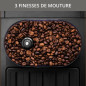 KRUPS Machine a café broyeur grain, Mousseur de lait, 2 tasses espressos simultané, Nettoyage automatique, Essential grise YY5