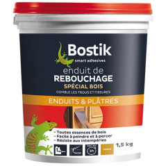 BOSTIK ENDUIT REBOUCHAGE BOIS PATE 1.5KG BOST BOSTIK - 30604333