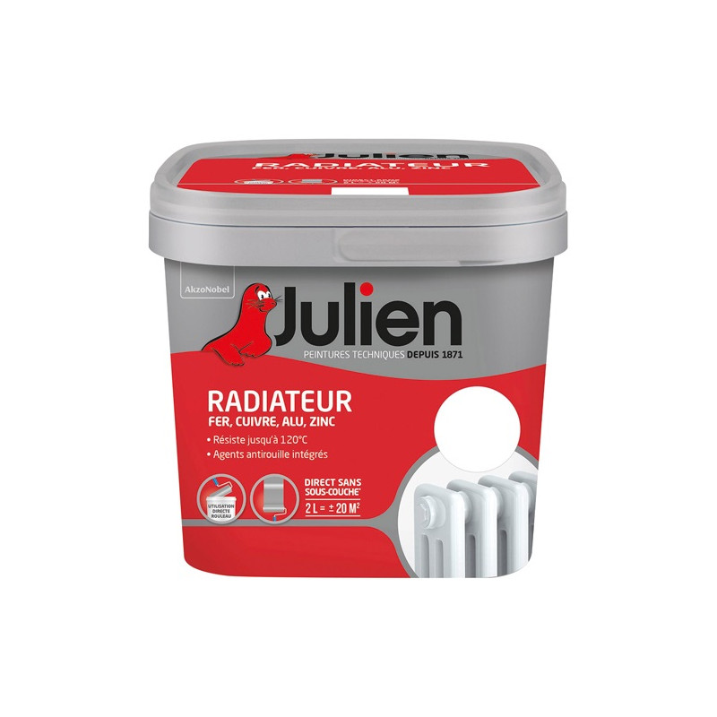 JULIEN PEINT.RADIATEUR 2L BLC SATIN JULIEN - 5245620