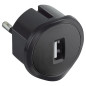 PRISE USB 1.5A ADAPTOR BLACK BLISTER LEGRAND - 050681