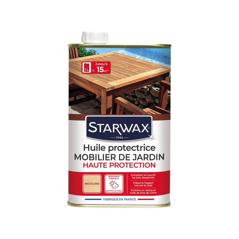 HUILE PROTECTRICE BOIS EXTE.TECK 1L193 STARWAX - 193