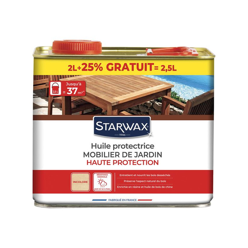 HUILE PROTECTRICE BOIS EXTE.TECK 2L STARWAX - 183