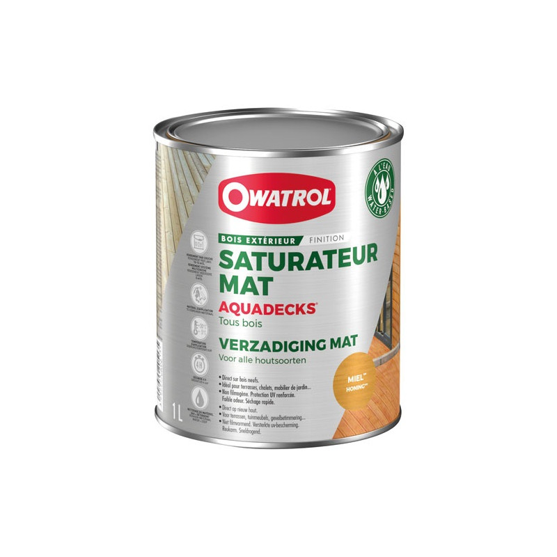 OWATROL SATURATEUR MAT TOUS BOIS 1L MIEL OWATROL - 513