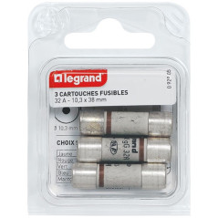 LEGRAND FUSIBLE A VOYANT 32A 10.3X38    X3  BL LEGRAND - 092905