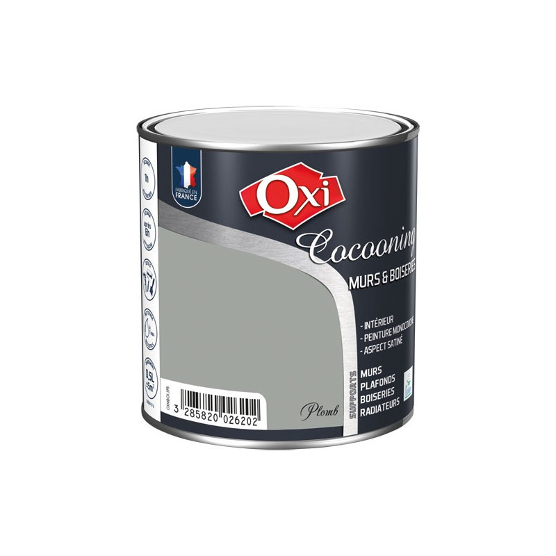 OXI MURS BOIS SATIN PLOMB 0.5L OXI - OXMBOI.5PB