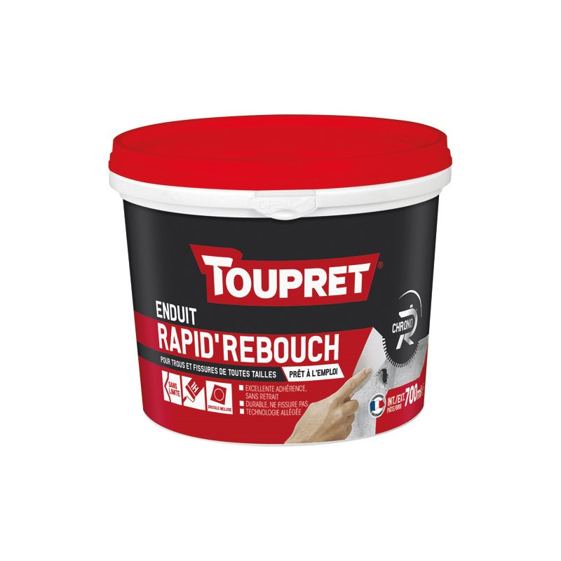 TOUPRET ENDUIT REBOUCH. RAPIDE PATE GRIS 700ML TOUPRET - BCHALG0.7