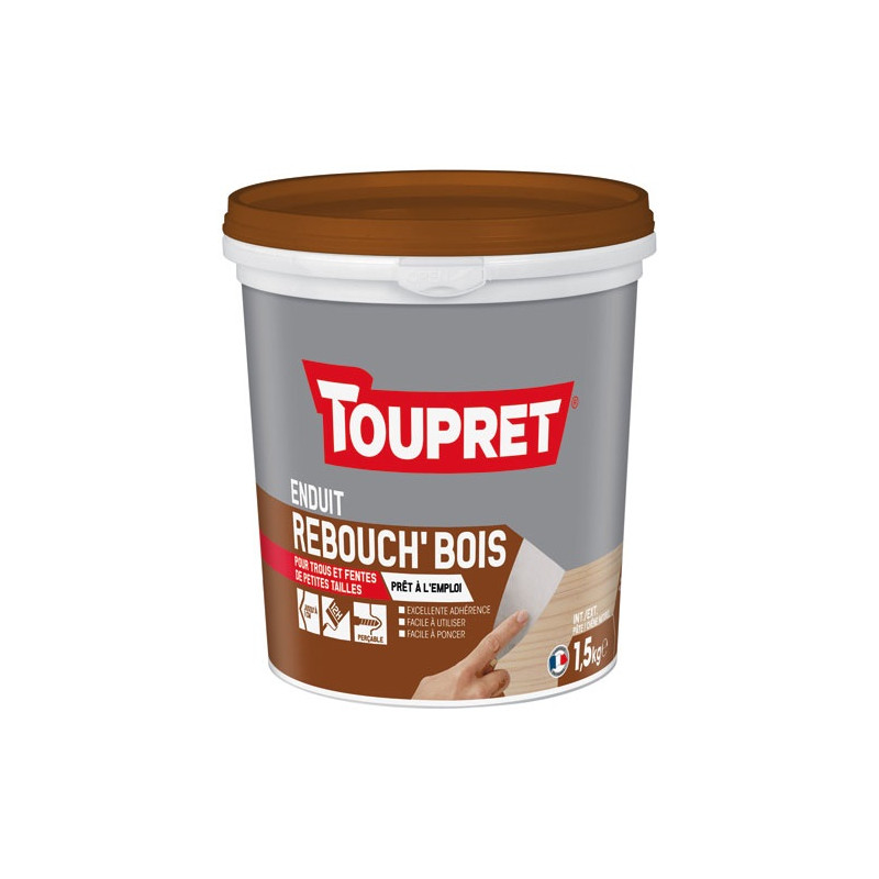 ENDUIT REBOUCH BOIS INT.EXT PATE 1.5KG TOUPRET - BCRPBO1.5