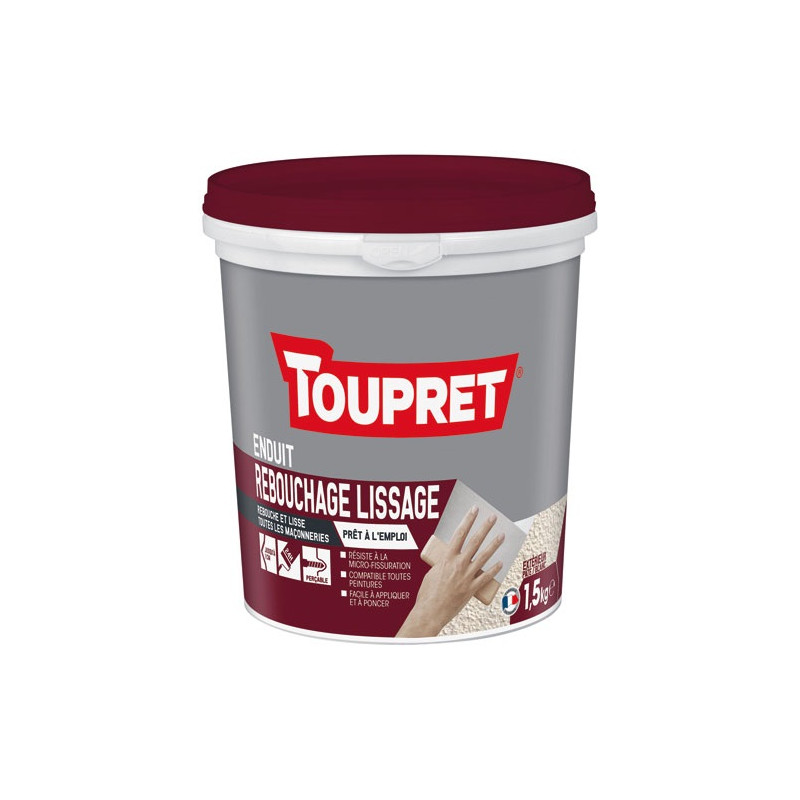 ENDUIT REBOUCHAGE EXT. PATE 1.5KG TOUPRET - BCMULPEX1.5