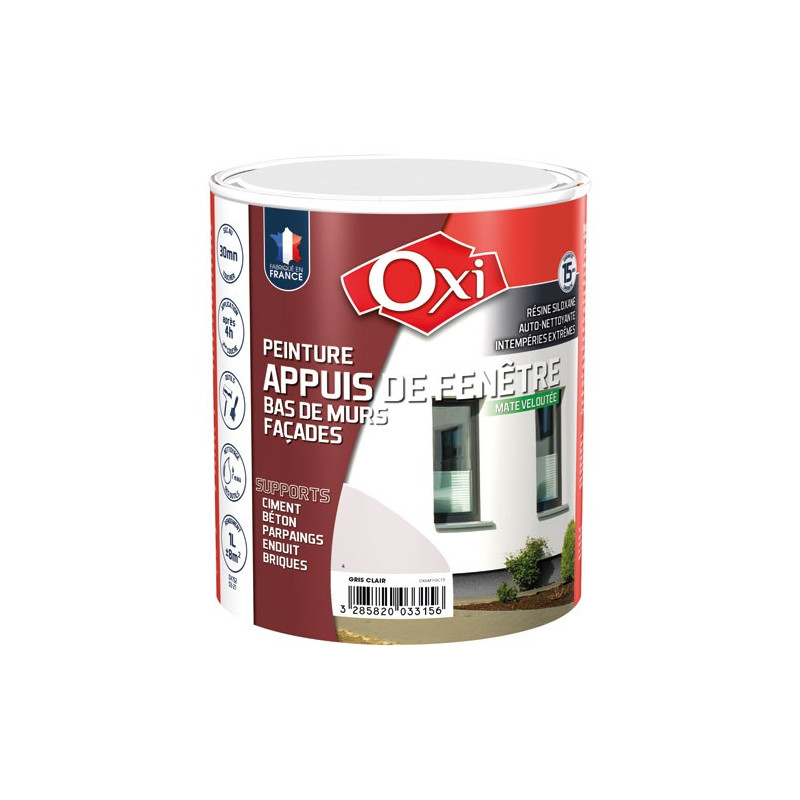 OXI PEINTURE APPUIS FENETRE 1L GRIS CLAIR OXI - OXSAF1GC15