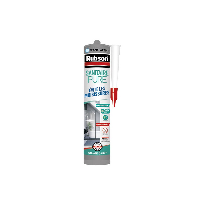 MASTIC PURE SANITAIRE TRANSPAREN 280ML RUBSON - 2683429