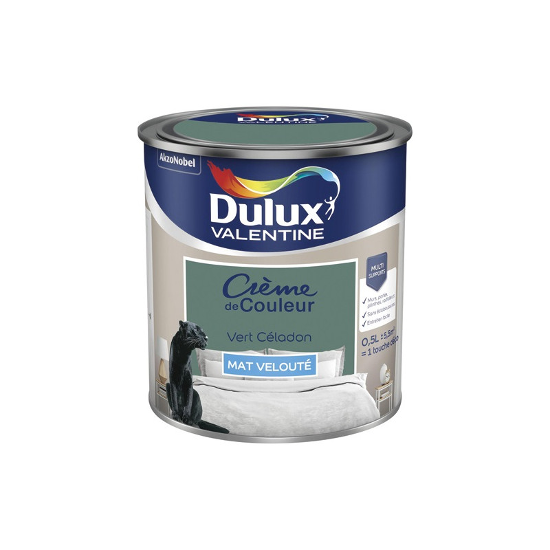 DULUX VALENTINE VALENTINE CREME COUL.MAT 0.5L VERT CEL DULUX VALENTINE - 5581938