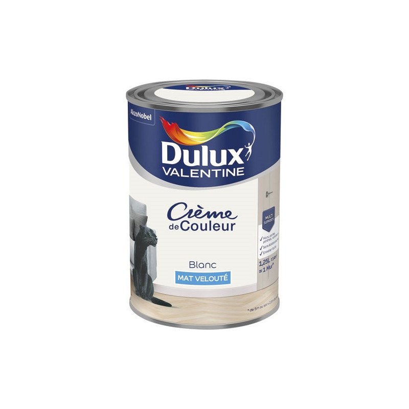 VALENTINE CREME COUL.MAT 1.25L BLANC DULUX VALENTINE - 5582036