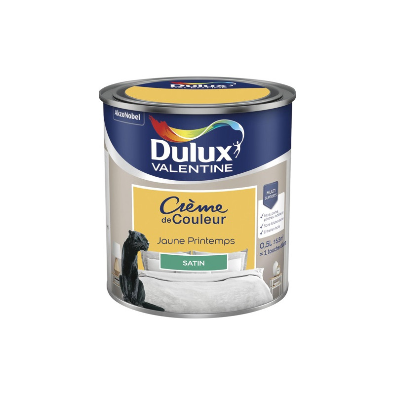 DULUX VALENTINE VALENTINE CREME COUL.SAT.0.5L JAUNE PR DULUX VALENTINE - 5581856