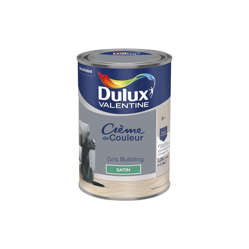 DULUX VALENTINE VALENTINE CREME COUL.SAT.1.25L GRIS BU DULUX VALENTINE - 5582003