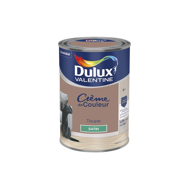 DULUX VALENTINE VALENTINE CREME COUL.SAT.1.25L TAUPE DULUX VALENTINE - 5582026