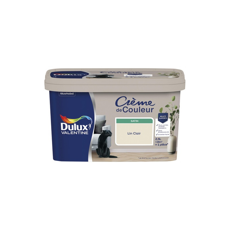 DULUX VALENTINE VALENTINE CREME COUL.SAT.2.5L LIN CLAI DULUX VALENTINE - 5582108