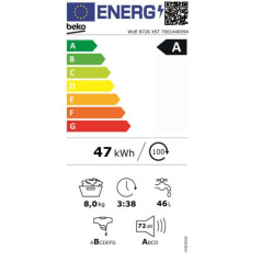 BEKO Lave-linge Frontal | BX2 | Capacité max. (kg) : 8.0 | Vitesse d'essorag BEKO - WUE8726XST