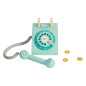 Classic World Wooden Retro Telephone Turquoise 50551