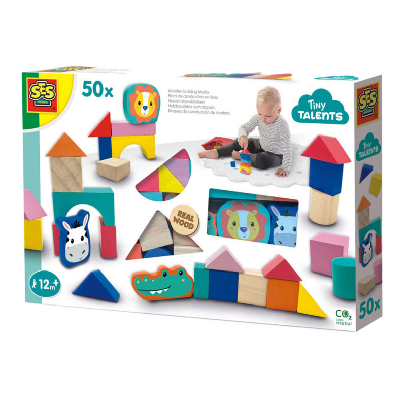 SES Tiny Talents Wooden Building Blocks 13143