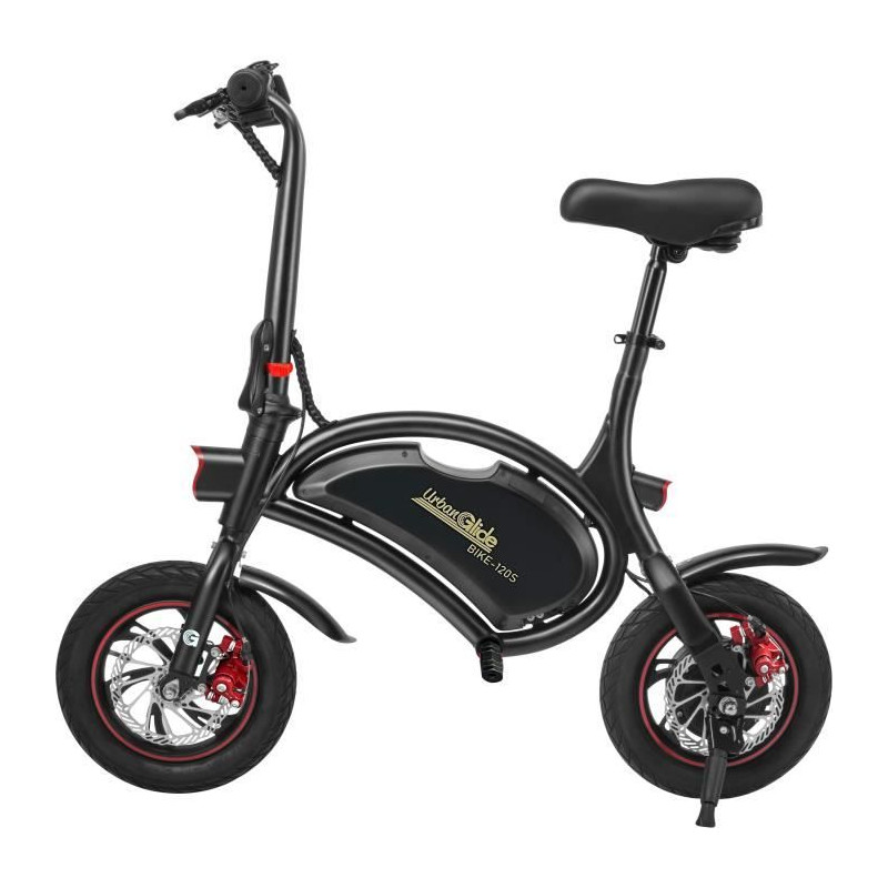 Draisienne électrique - URBANGLIDE - BIKE 120S - 350 W - 12'' - Adulte - Pliable - Noir