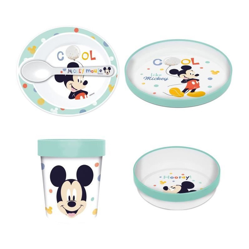 Pack repas 2eme age THERMOBABY MICKEY - 3 Assiettes + un gobelet + 1 cuillere