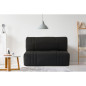 Banquette 2 places BZ DREAM - Tissu 100% Coton noir - Couchage 140x190 cm - L145 x P100 x H90 cm