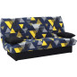 Clic clac 3 places DREAM - Tissu 100% Coton imprimé Canyon Bleu - Couchage 125x190 cm - L190 x P92 x H96 cm