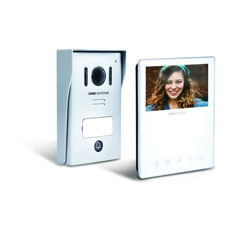 Interphone vidéo filaire, coloris blanc - VisioKit 4.3 - SCS SENTINEL